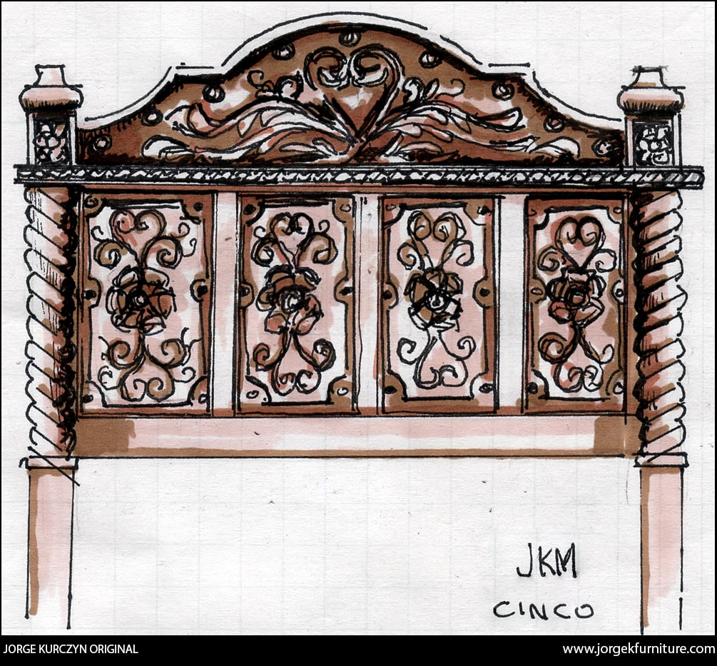 Original Design - Jorge Kurczyn - Handcarved bed